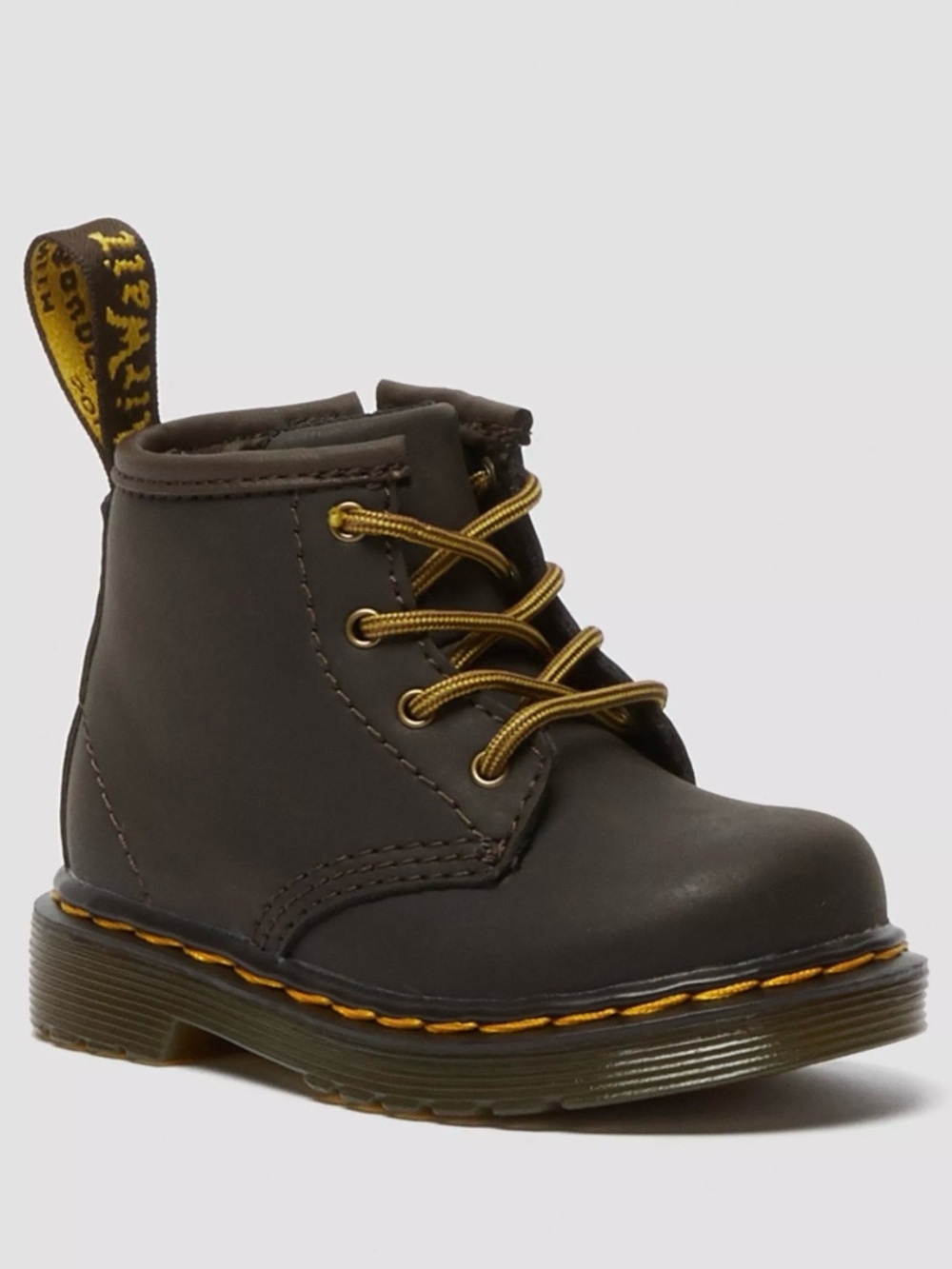 Dr. Martens Infant 1460 Wildhorse Leather Lace-Up Boots - Dark Brown Size 4